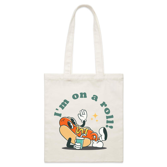 Hot Dog, I'm On A Roll - Parcel Canvas Tote Bag Default Title Parcel Tote Bag Food