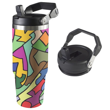 Bright Abstract - 30oz Tumbler with Top Handle