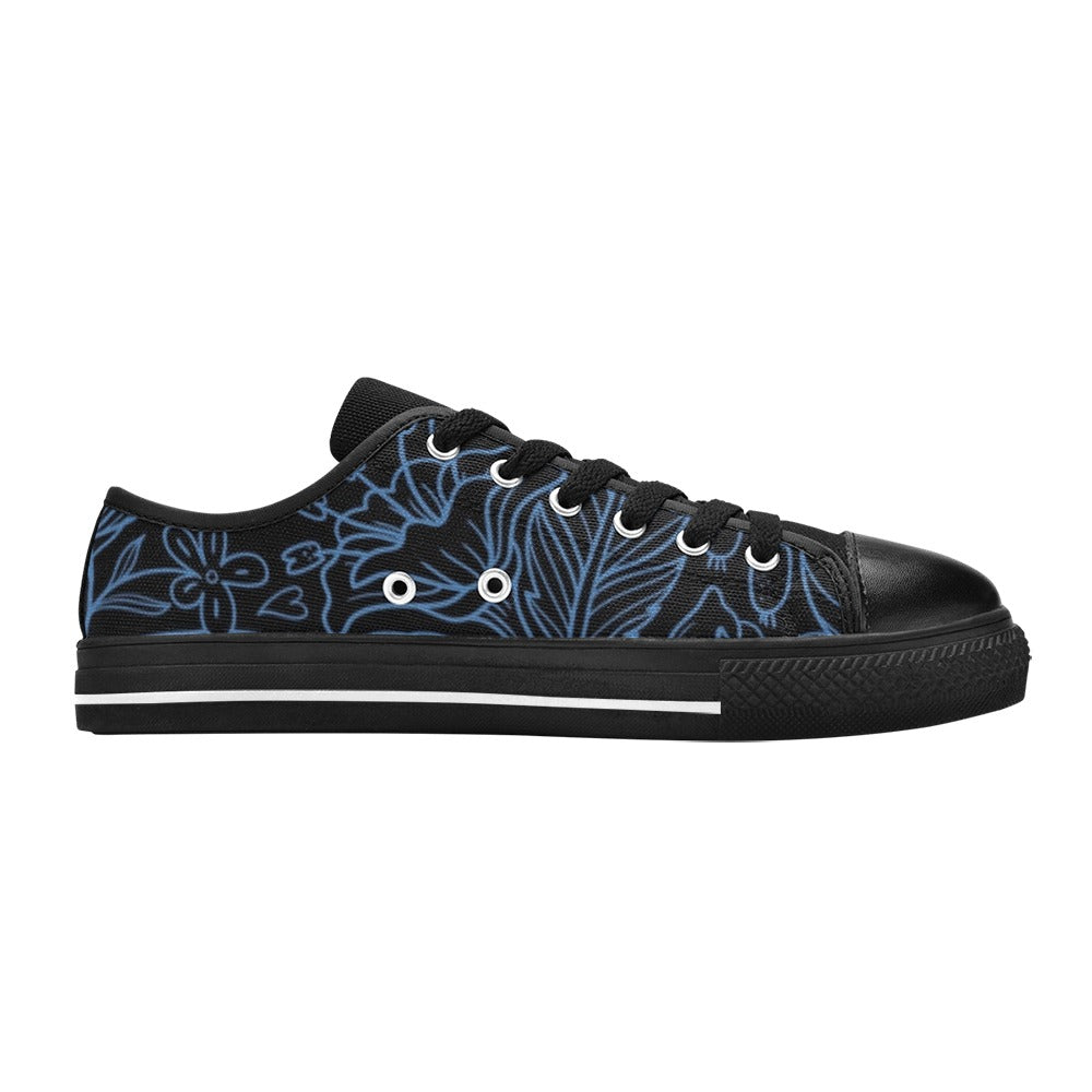 Blue Floral - Women's Classic Canvas Shoes