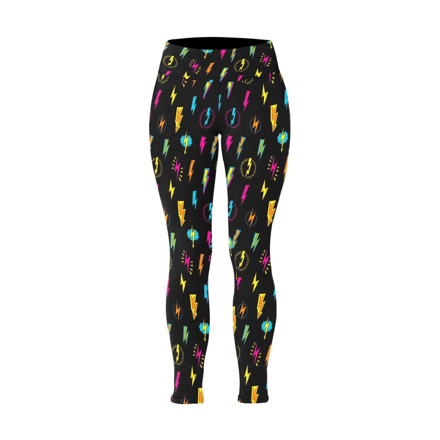 Fun Lightning - Womens High Waist Leggings (Sizes 16-22)