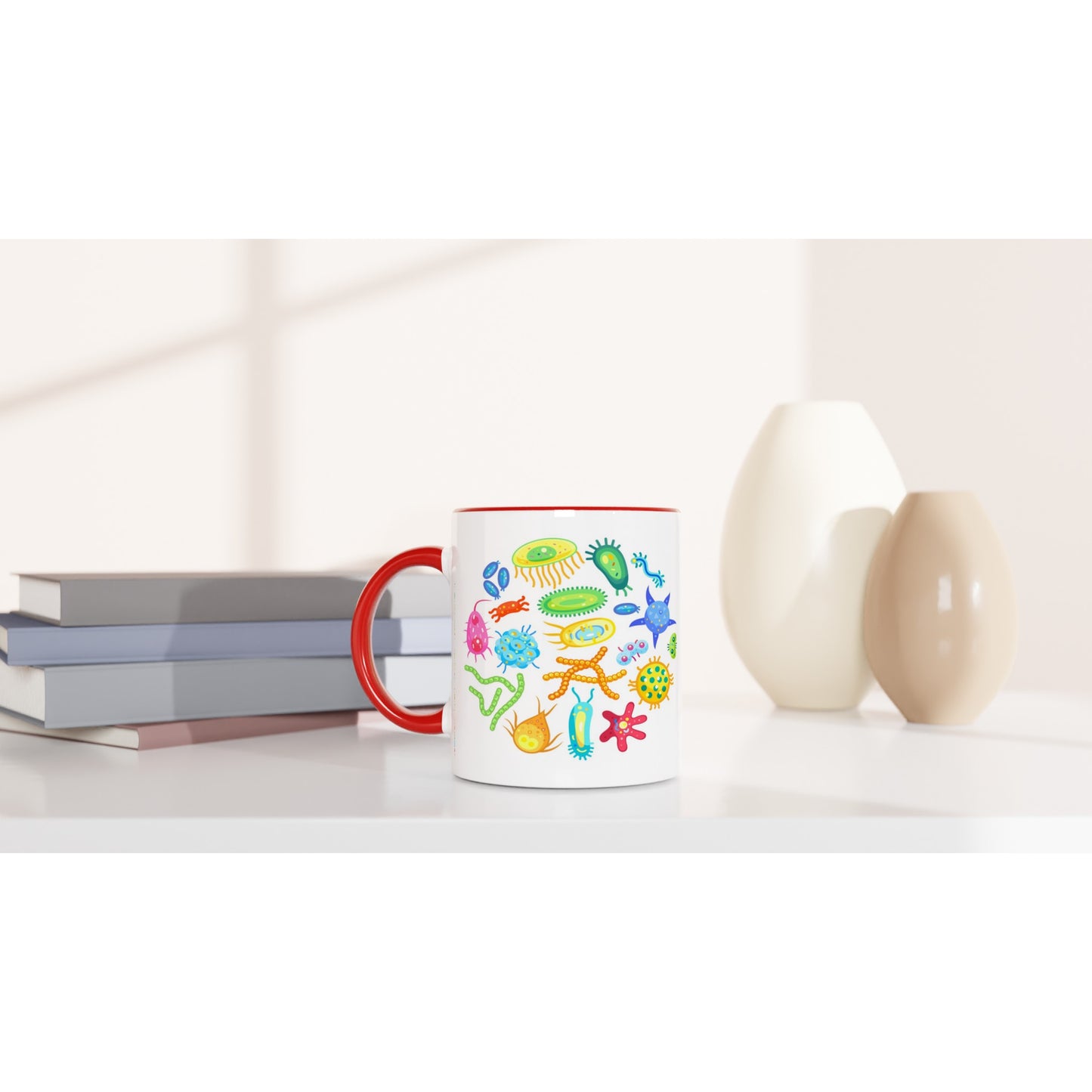 Under The Microscope - White 11oz Ceramic Mug with Colour Inside Colour 11oz Mug Science