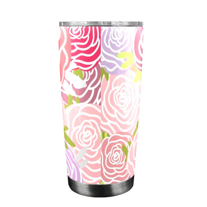 Abstract Roses - 20oz Travel Mug with Clear Lid Clear Lid Travel Mug Plants