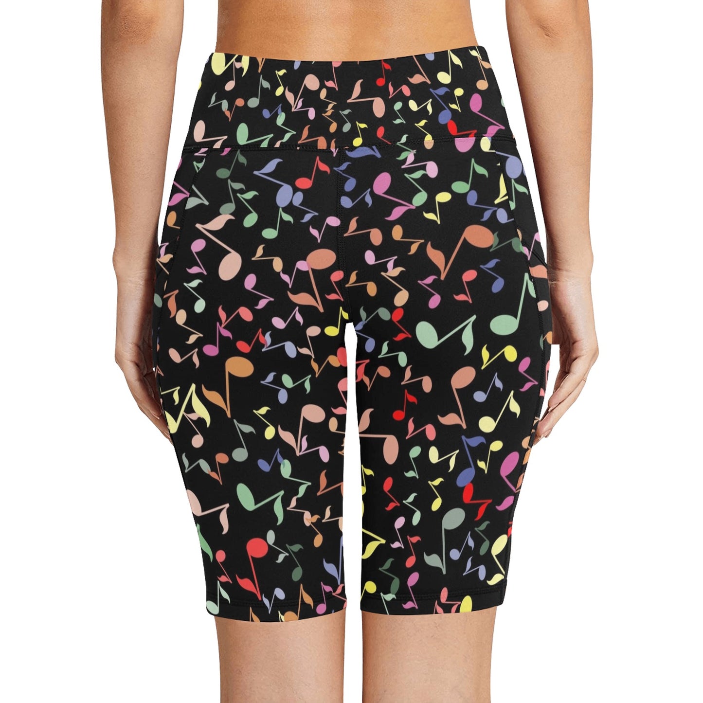 Quavers, Music Notes - Women's Bike Shorts Womens Bike Shorts Music Printed Offshore