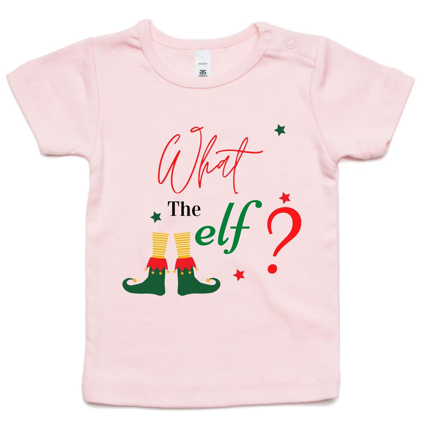 What The Elf? - Baby T-shirt Pink Christmas Baby T-shirt Merry Christmas