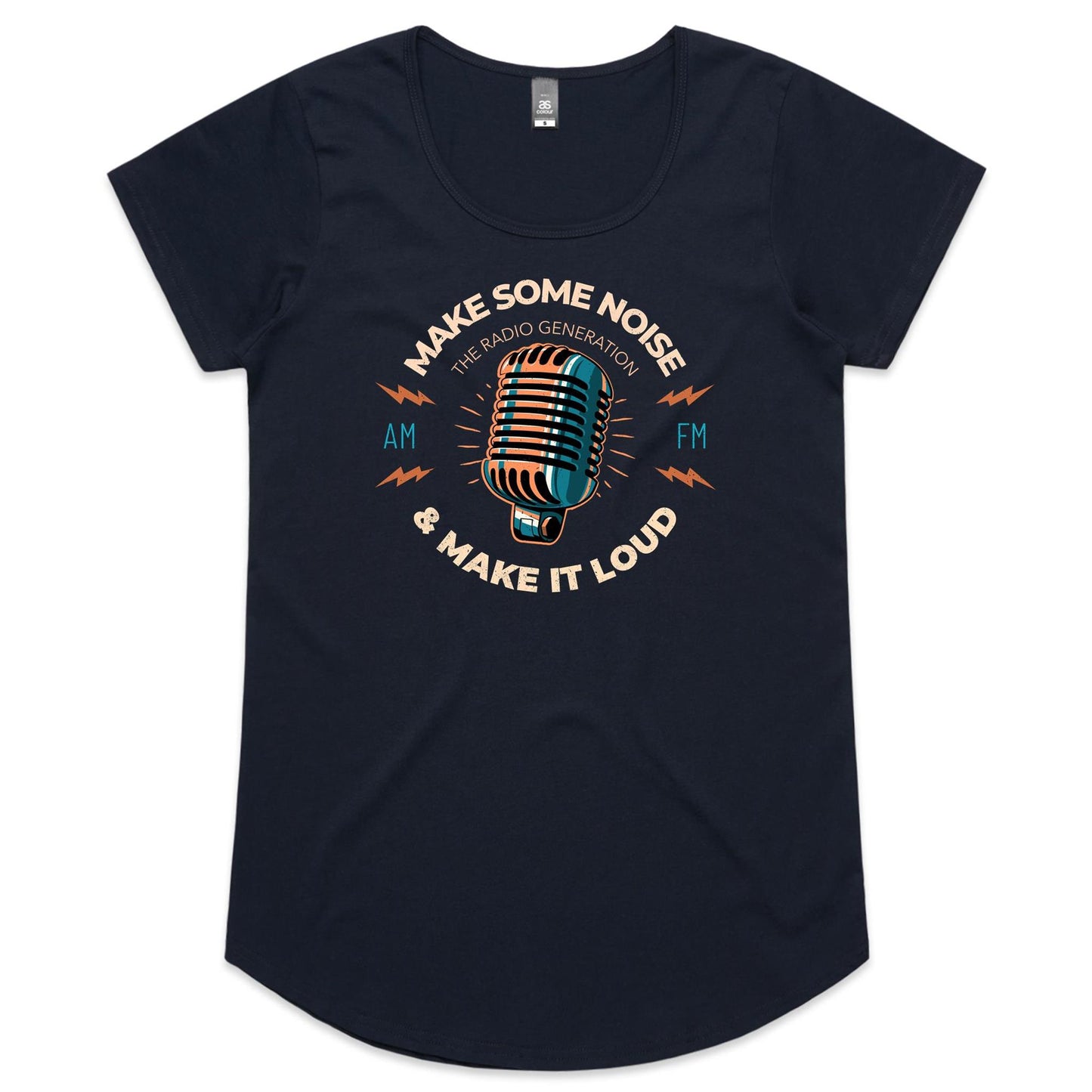 Make Some Noise, Retro Microphone - Womens Scoop Neck T-Shirt