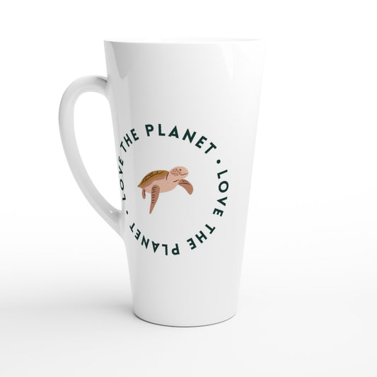 Love The Planet, Turtle - White Latte 17oz Ceramic Mug Default Title Latte Mug animal Environment