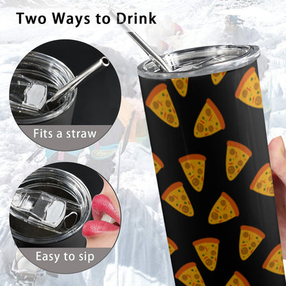 Pizzas - 20oz Tall Skinny Tumbler with Lid and Straw