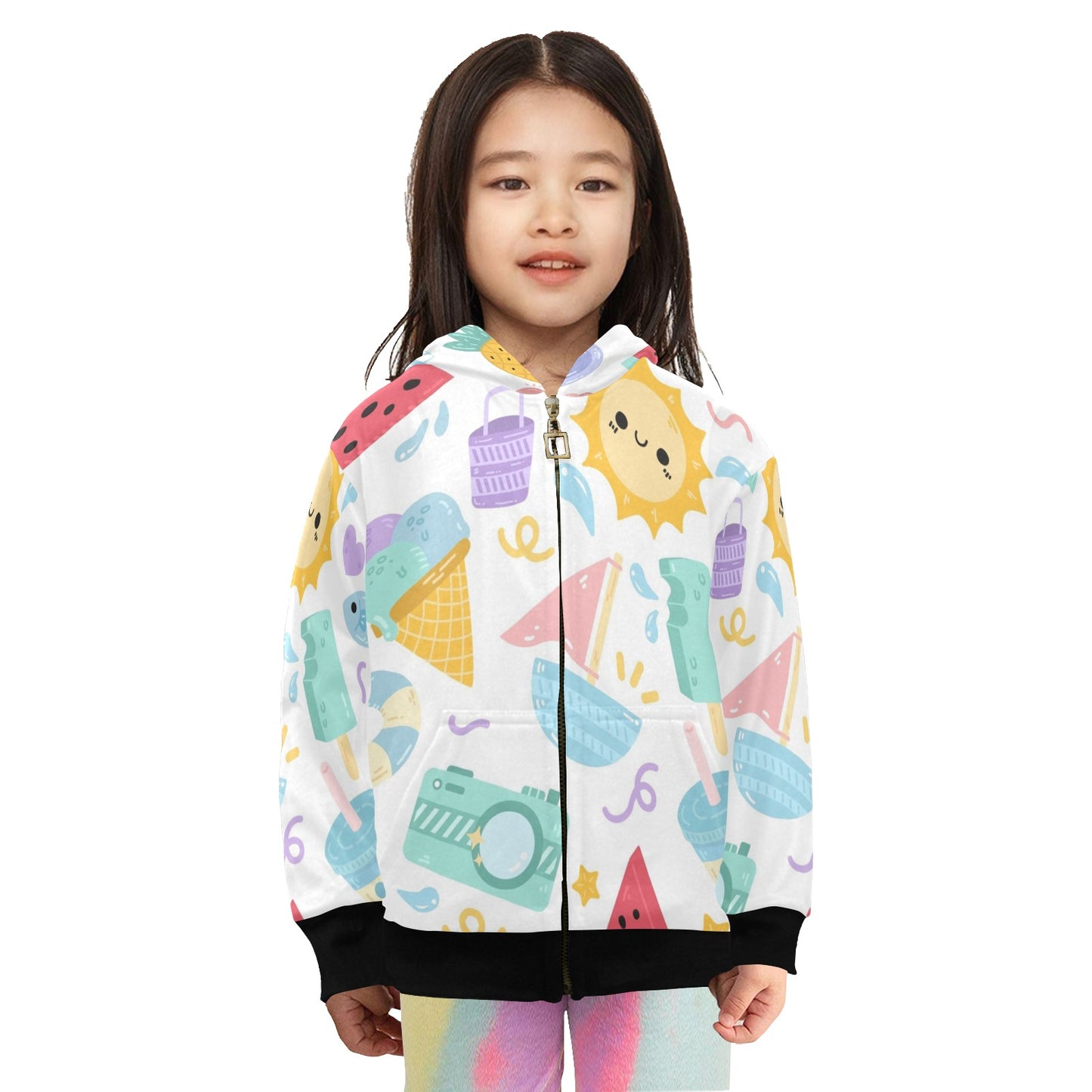 Summer Fun - Junior Girls Zip Up Hoodie