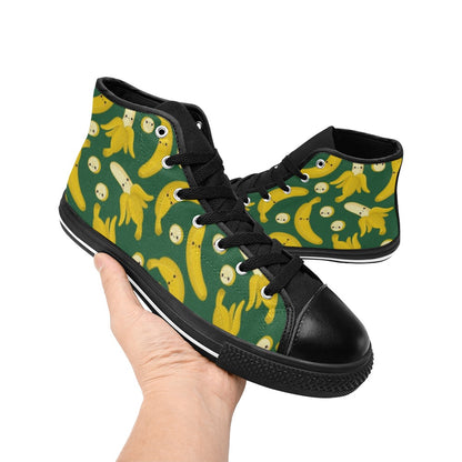 Happy Bananas - Kids High Top Canvas Shoes Kids High Top Canvas Shoes Food Printed Offshore