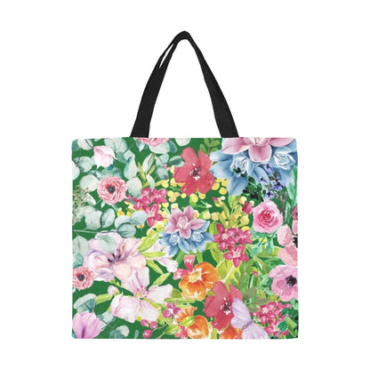 Bright Floral - Full Print Canvas Tote Bag Full Print Canvas Tote Bag