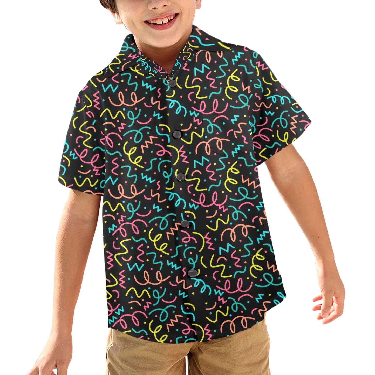 Squiggle Time - Junior Boys Hawaiian Shirt