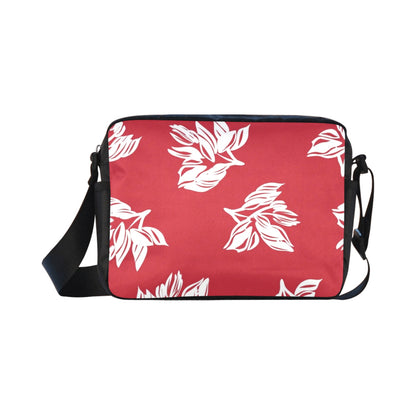 Red Retro Foliage, Hawaiian Flower - Classic Cross-body Nylon Bag