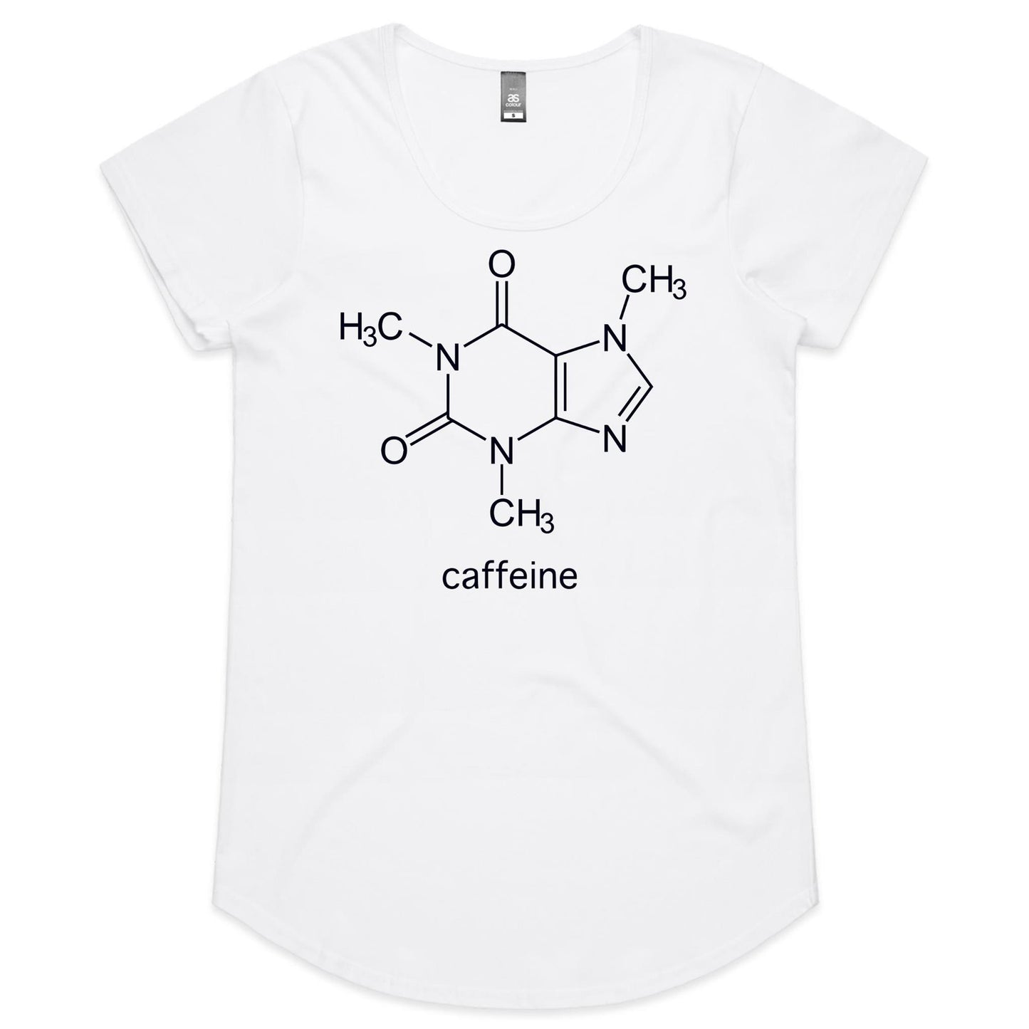 Caffeine Molecule - Womens Scoop Neck T-Shirt