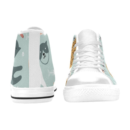 Cat Stretch - Kids' High Top Canvas Shoes