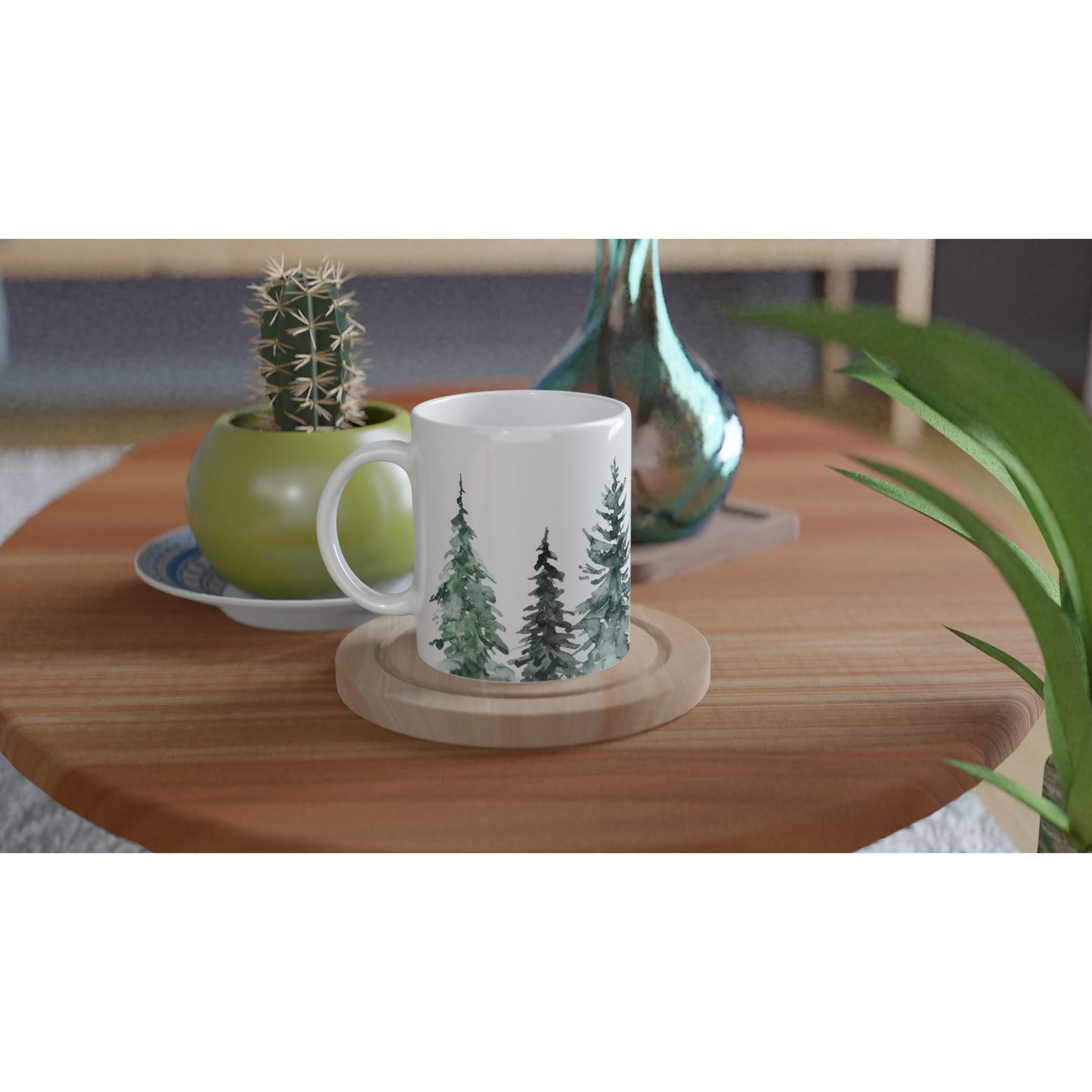 Trees - White 11oz Ceramic Mug White 11oz Mug Globally Fulfilled Plants