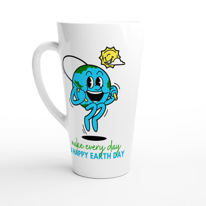 Make Every Day A Happy Earth Day - White Latte 17oz Ceramic Mug Default Title Latte Mug Environment Globally Fulfilled