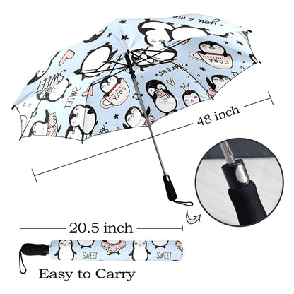 Penguin Love - Semi-Automatic Foldable Umbrella