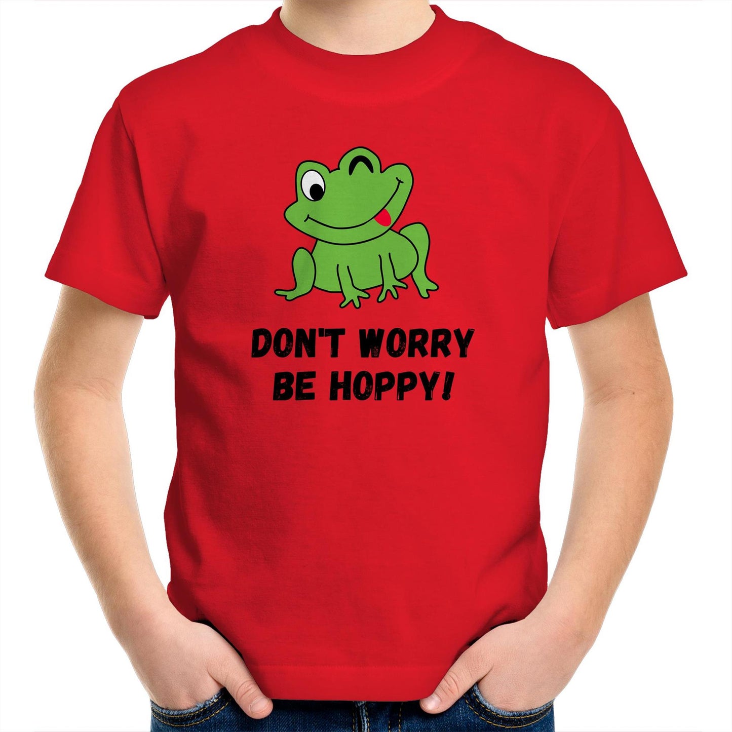 Don't Worry Be Hoppy, Frog - Kids Youth T-Shirt