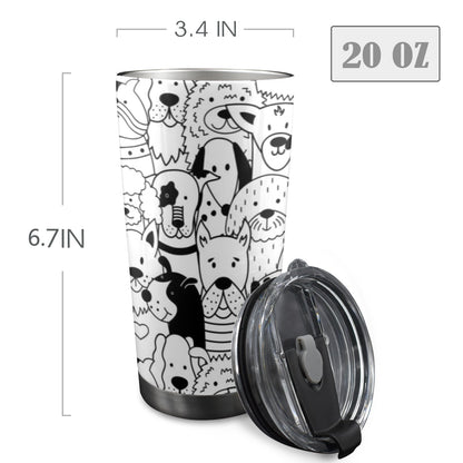 Black And White Dogs - 20oz Travel Mug / Tumbler