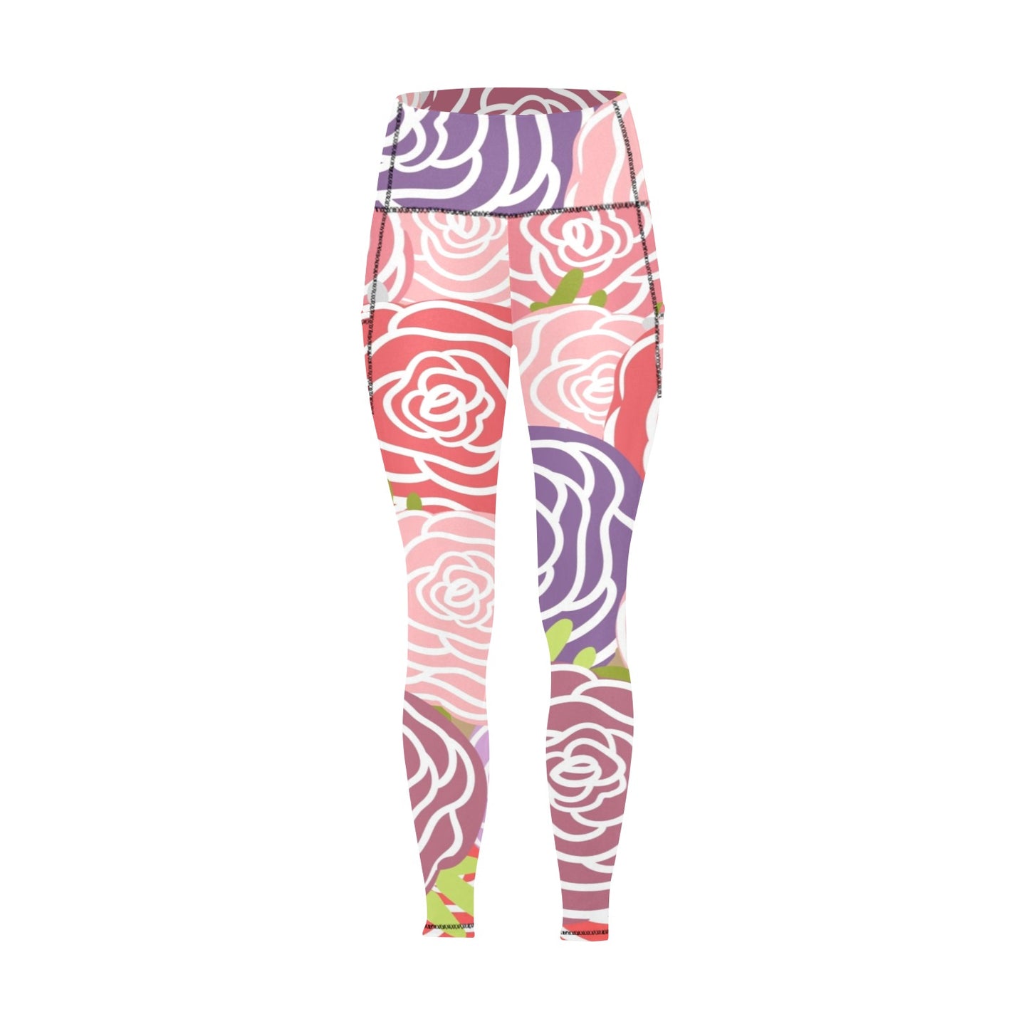 Abstract Roses - Women's Leggings with Pockets Women's Leggings with Pockets S - 2XL Plants