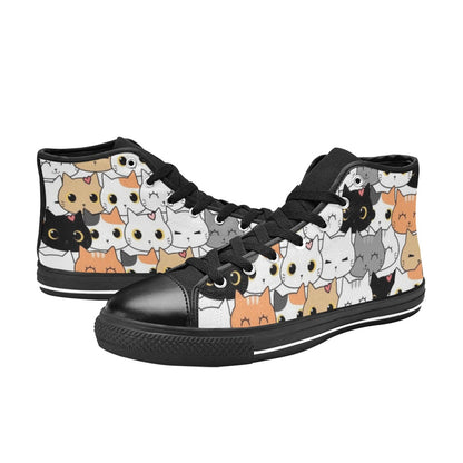 Cute Cartoon Cats - Kids' High Top Canvas Shoes