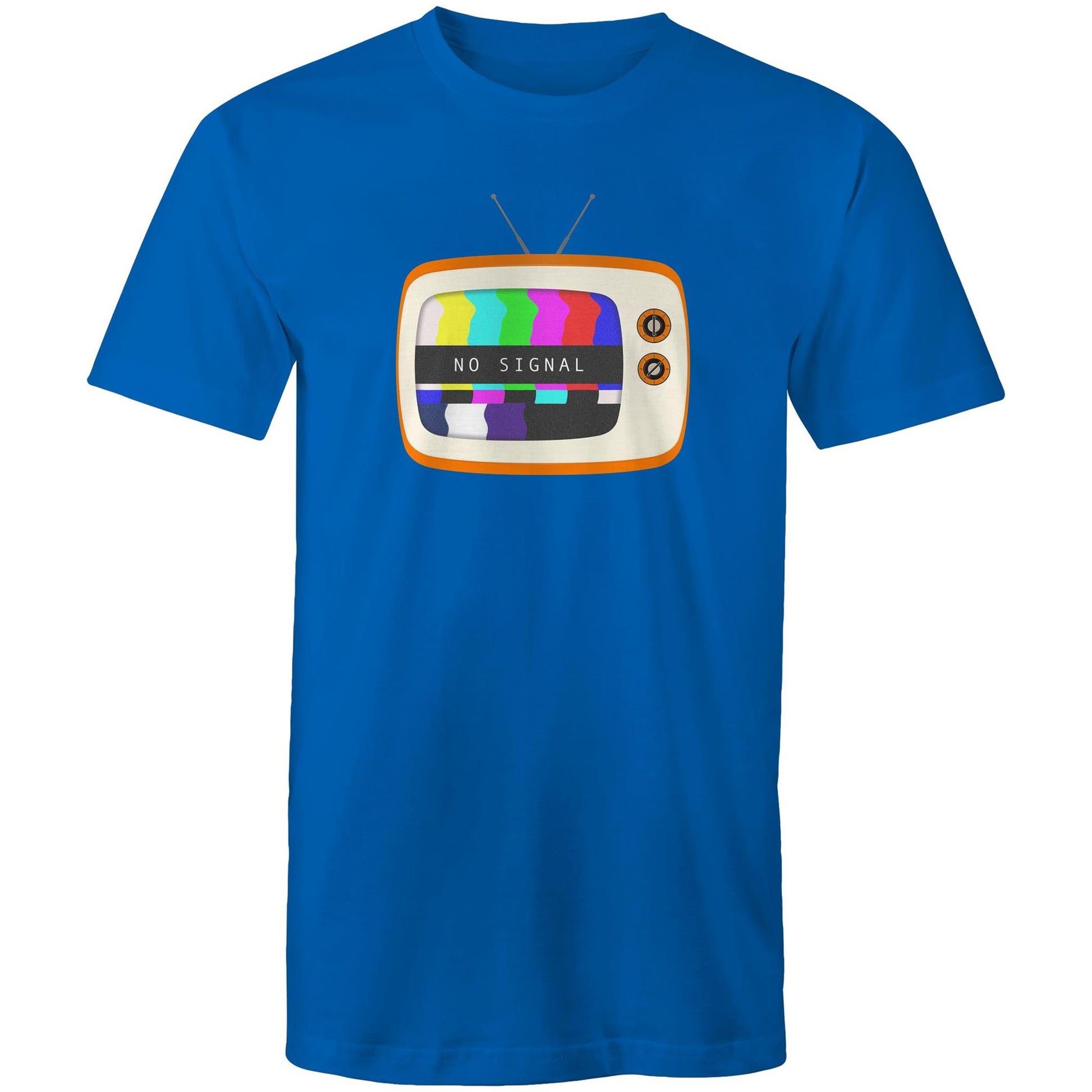 Retro Television, No Signal - Mens T-Shirt Bright Royal Mens T-shirt Retro