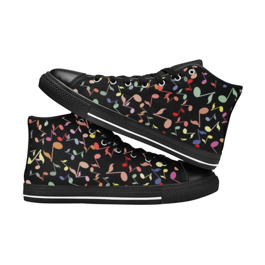 Quavers, Music Notes - Women's High Top Canvas Shoes