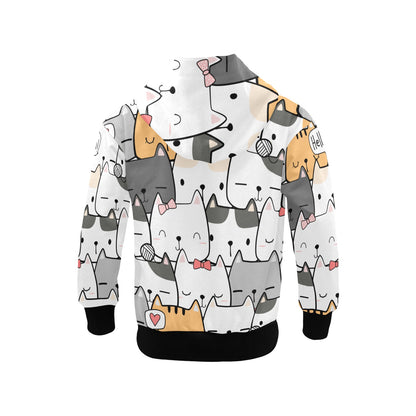 Cat Hello - Senior Boys Zip Up Hoodie