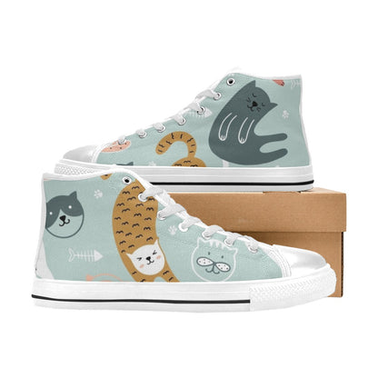 Cat Stretch - Kids' High Top Canvas Shoes