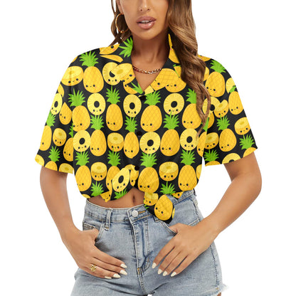 Happy Pineapples - Womens Hawaiian Shirt