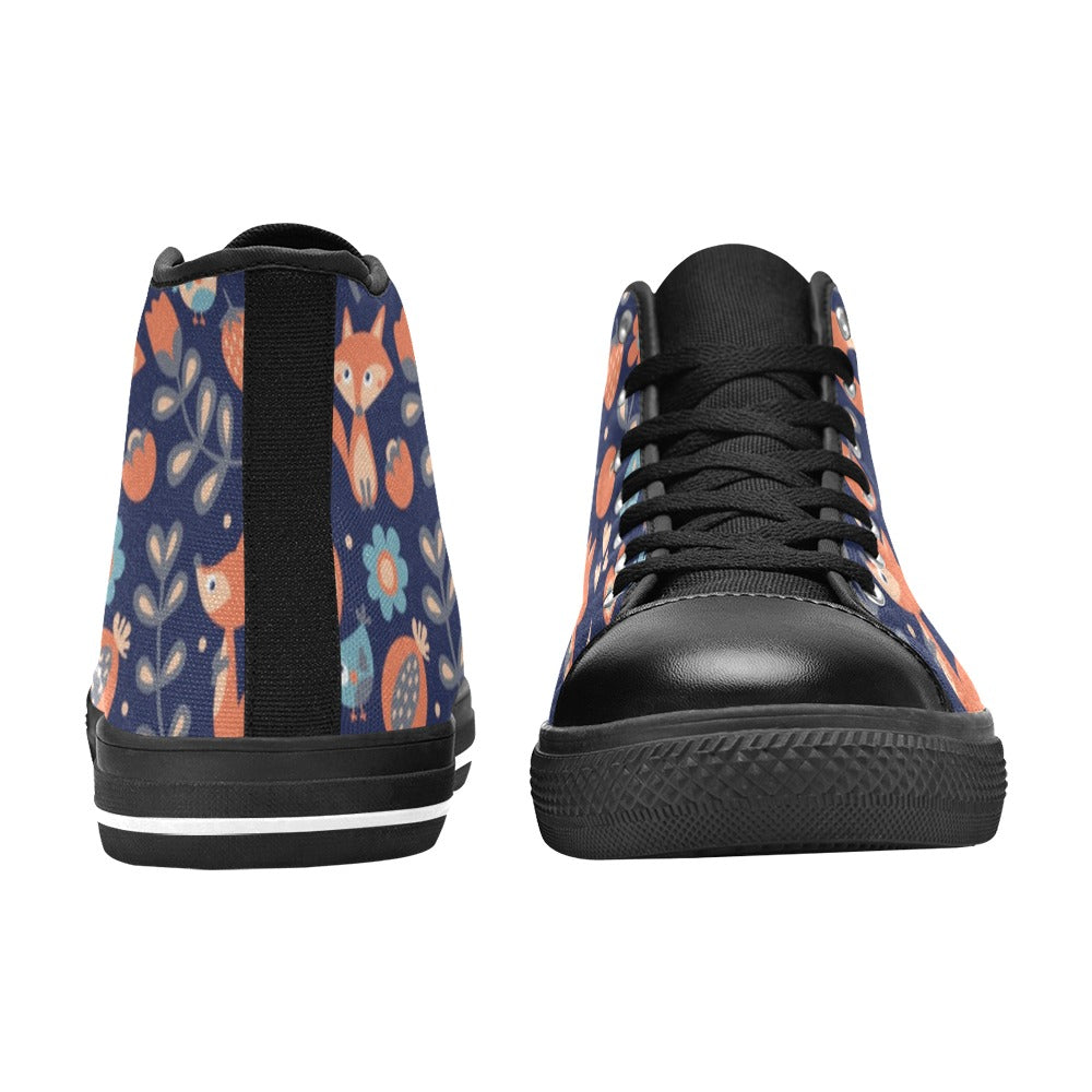 Cute Fox - Women's High Top Canvas Shoes