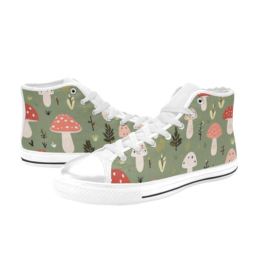 Toadstools - Kids High Top Canvas Shoes