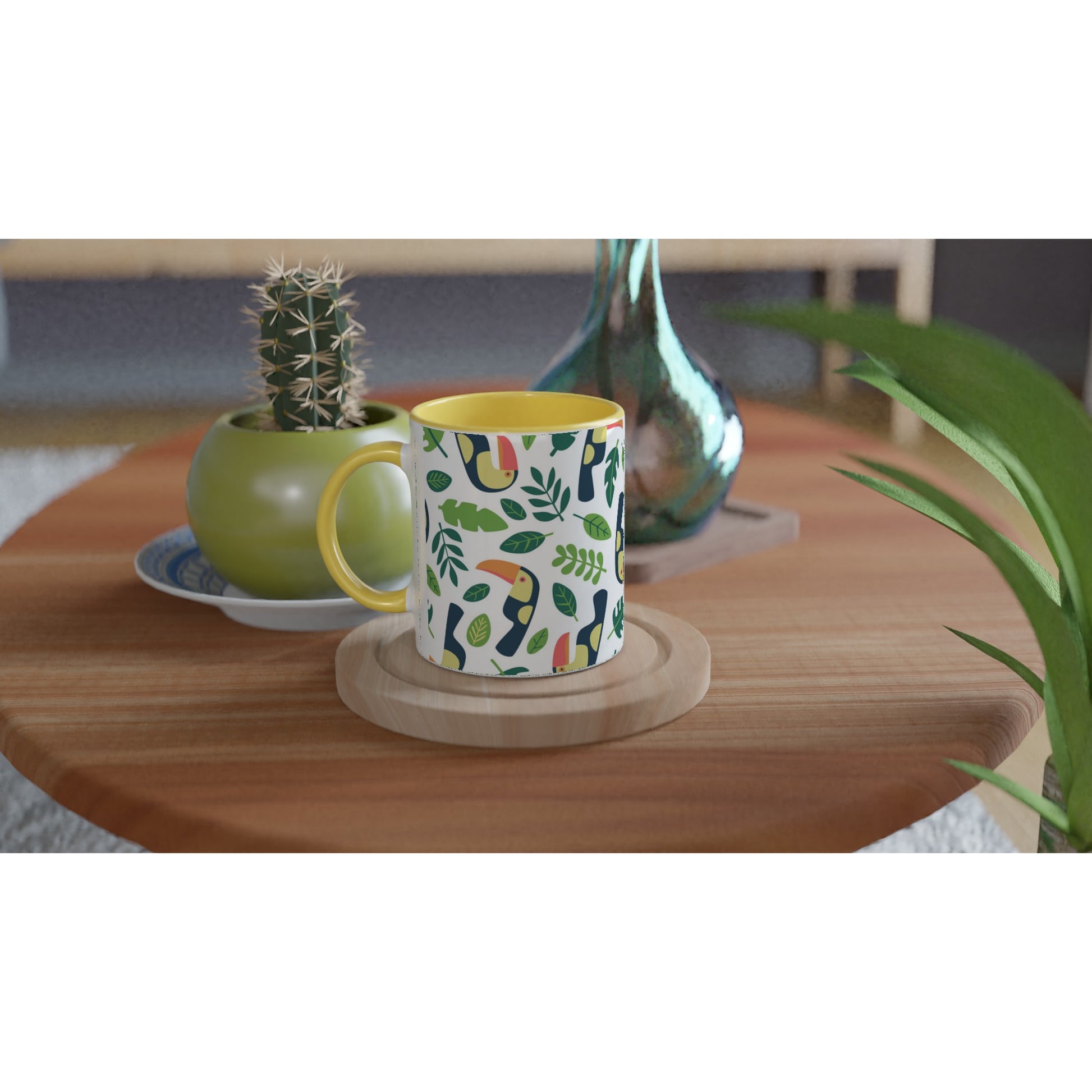 Toucans - White 11oz Ceramic Mug with Colour Inside Colour 11oz Mug