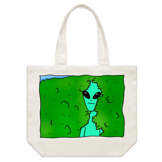 Alien Backing Into Hedge Meme - Shoulder Canvas Tote Bag Default Title Shoulder Tote Bag Funny Sci Fi