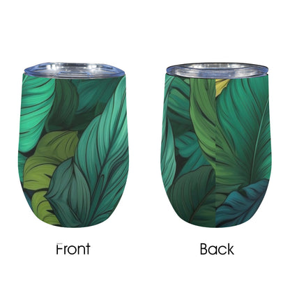 Tropical Leaves - 12oz Wine Tumbler