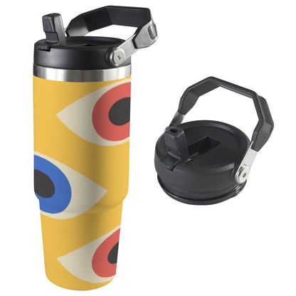 Eyes on Yellow - 30oz Tumbler with Top Handle