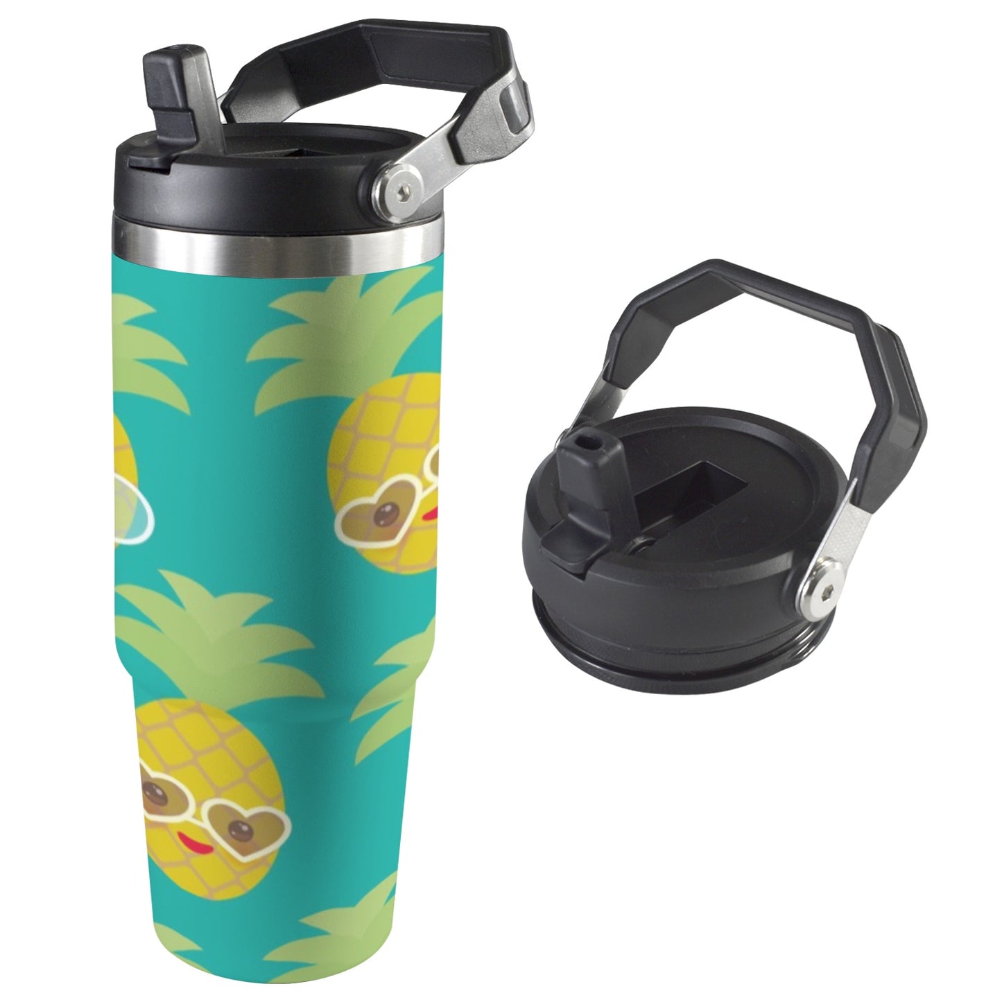 Pineapples With Glasses - 30oz Tumbler with Top Handle