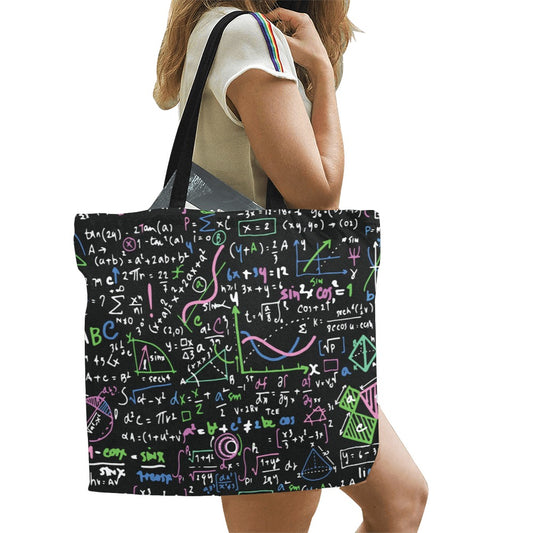 Equations In Green And Pink - Full Print Canvas Tote Bag Full Print Canvas Tote Bag