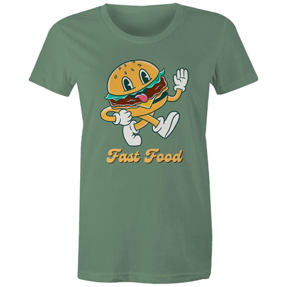 Fast Food, Hamburger - Womens T-shirt