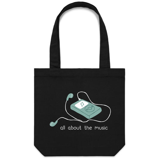 All About The Music, Music Player - Canvas Tote Bag Default Title Tote Bag music retro tech