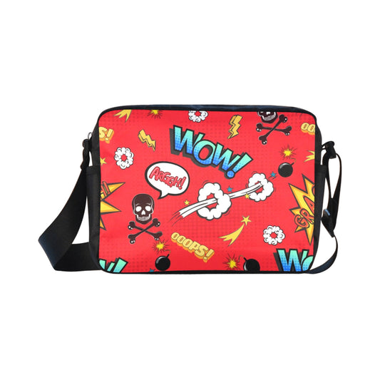 Comic Book Red - Classic Cross-body Nylon Bag