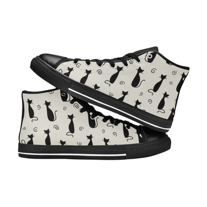 Black Cats - Women's High Top Canvas Shoes