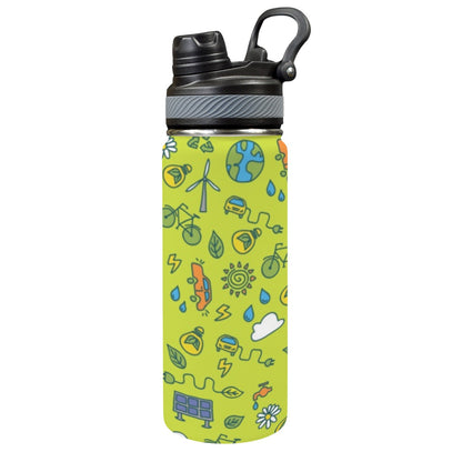 Go Green - Insulated Water Bottle with Dual-Use Lid (18oz) Insulated Water Bottle with Dual-Use Lid (18oz) Printed Offshore