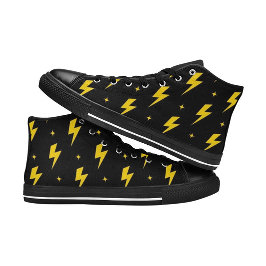 Yellow Lightning - Women's High Top Canvas Shoes