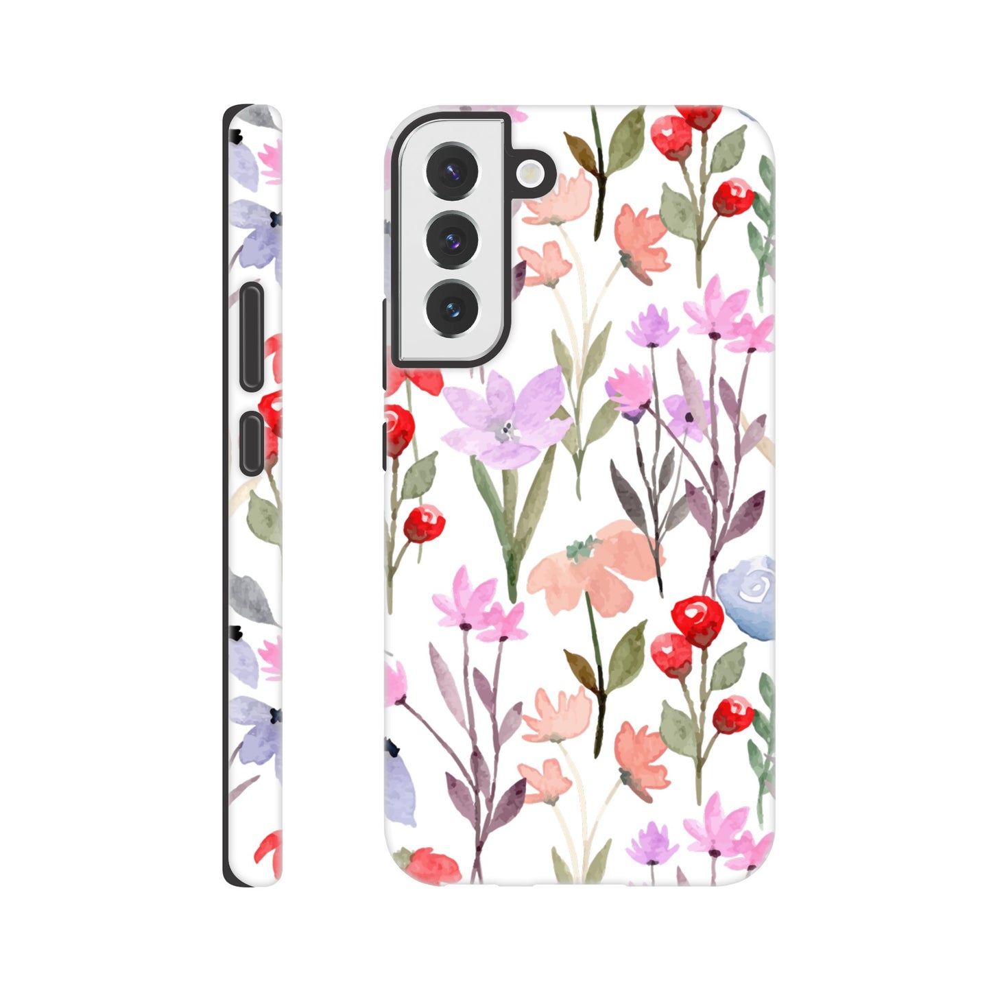 Watercolour Flowers - Phone Tough Case Galaxy S22 Plus Phone Case Globally Fulfilled Plants