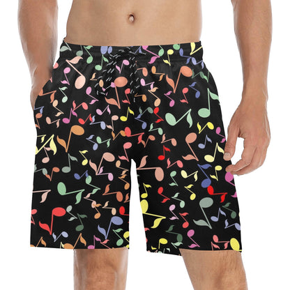 Quavers, Music Notes - Men's Mid-Length Beach Shorts