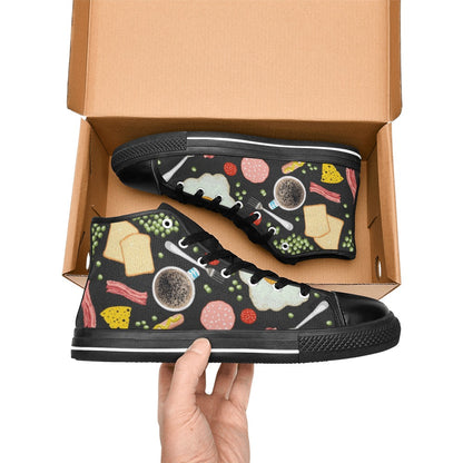 Breakfast Food - Men's High Top Canvas Shoes