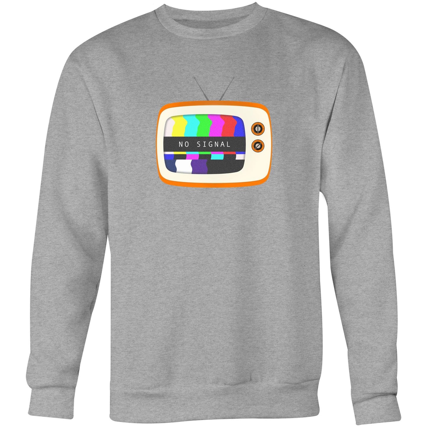 Retro Television, No Signal - Crew Sweatshirt Grey Marle Sweatshirt Retro