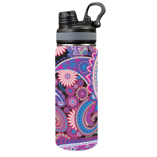 Purple Paisley - Insulated Water Bottle with Dual-Use Lid (18oz) Insulated Water Bottle with Dual-Use Lid (18oz) Printed Offshore