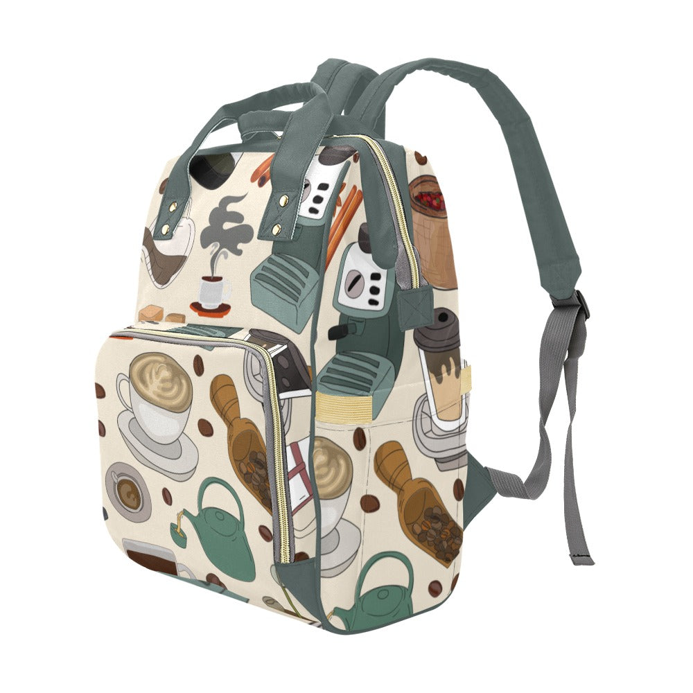 All The Coffee - Multifunction Backpack Multifunction Backpack Coffee Printed Offshore